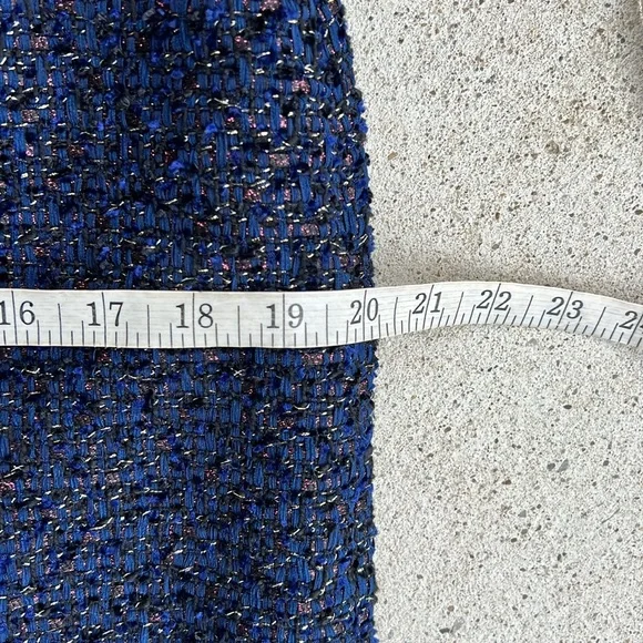 J. Crew Midnight Blue Sleeveless Sparkle Tweed Sheath Dress Size 4 - Picture 13 of 16